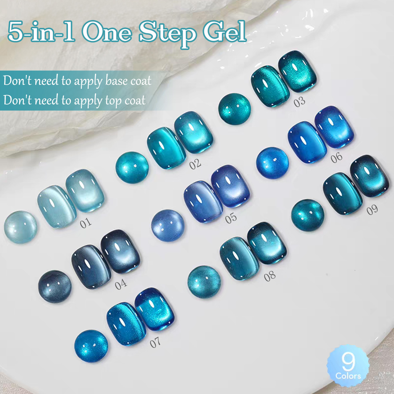 Nail Art Ice Blue - 1 szt. SHAKA Szafirowy Koralik ze
