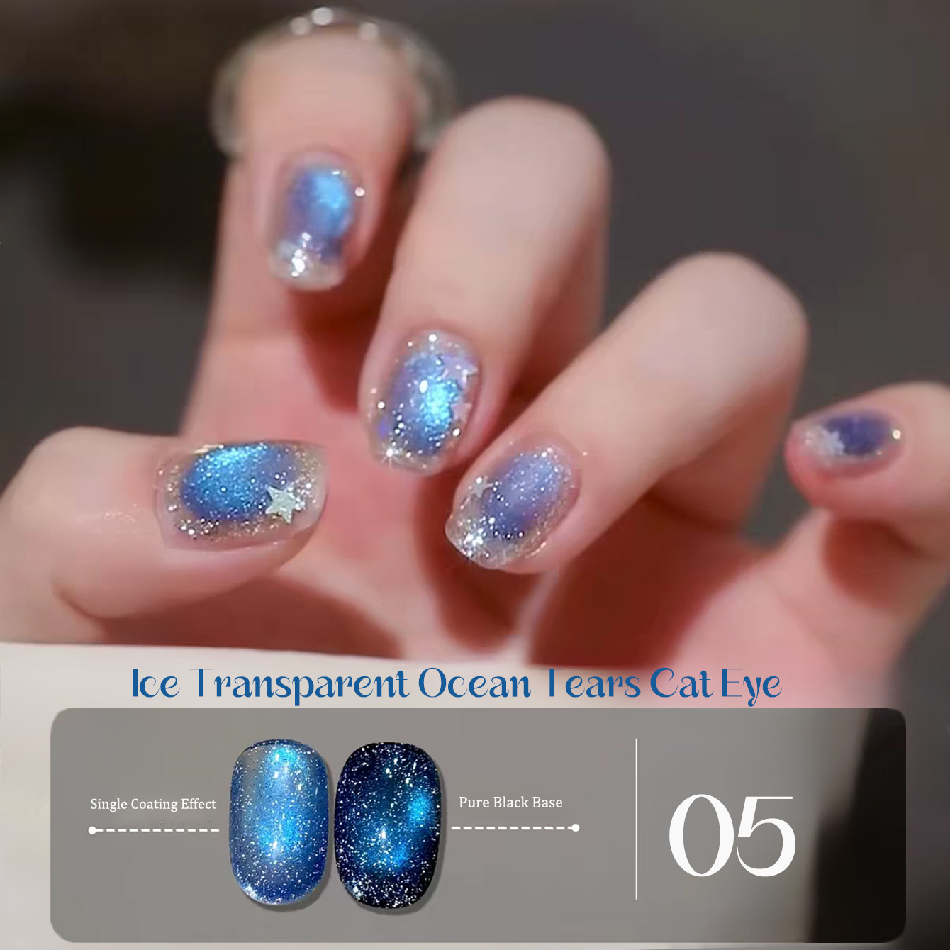 Nail Art Ice Blue - SHAKA 1-8 szt. Letni popularny przezroczysty
