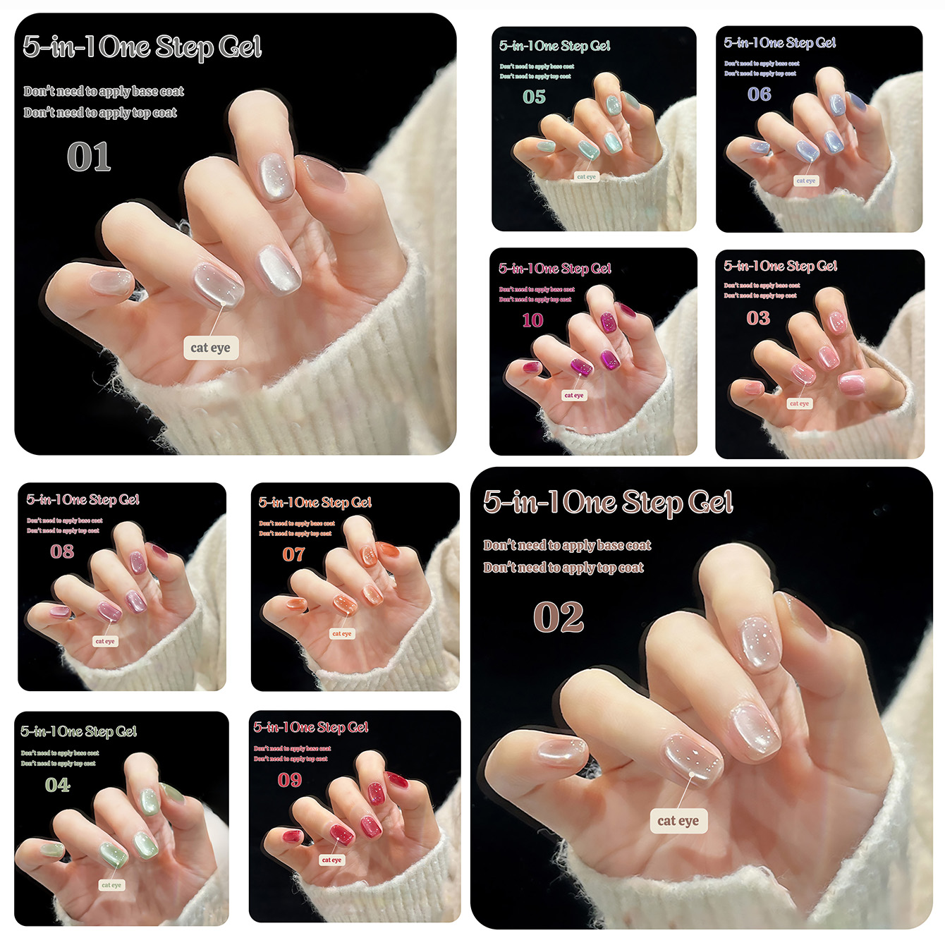 Nail Art Ice Blue - 1 szt. TC Nowy 5-w-1 Żelowy