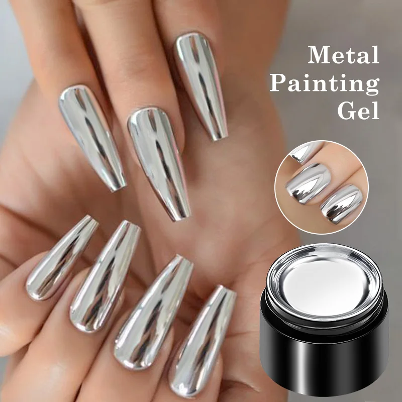 Nail Art Chrome - 8ml Metaliczny Lakier Żelowy do Paznokci