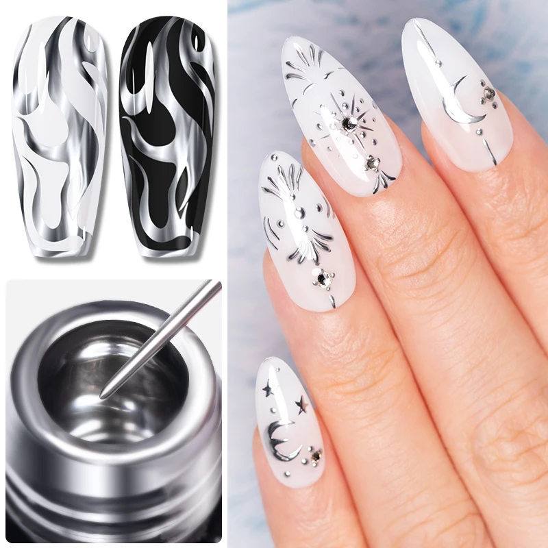 5ml złoty srebrzysty metaliczn – Nail Art Chrome recenzja i cena