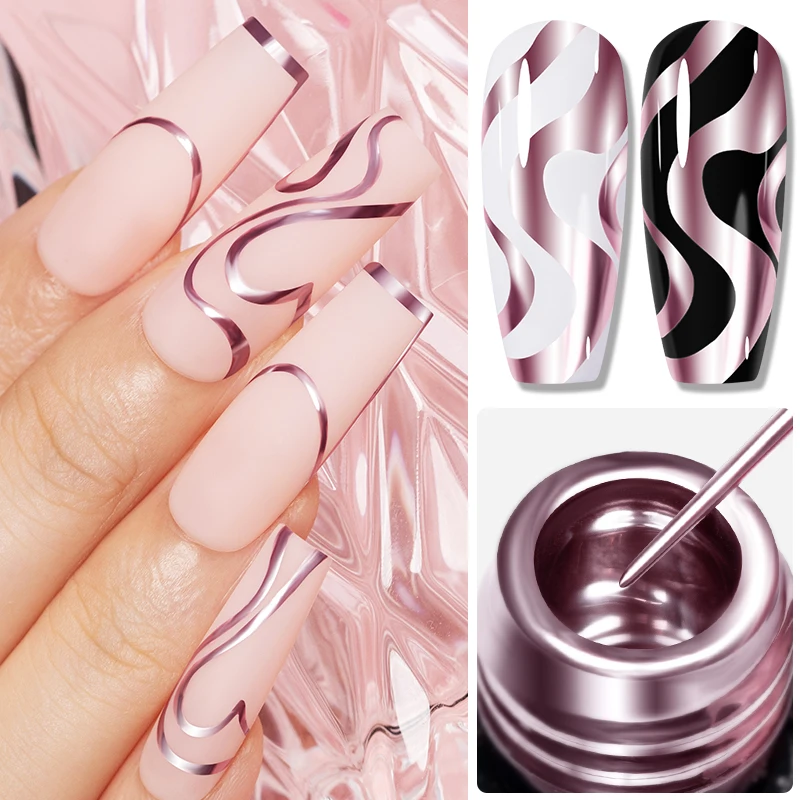 5ml złoty srebrzysty metaliczn – Nail Art Chrome recenzja i cena