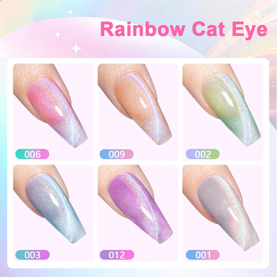 QAZIXU 1/6 szt. Zestaw lakieró – Nail Art Rainbow recenzja i cena