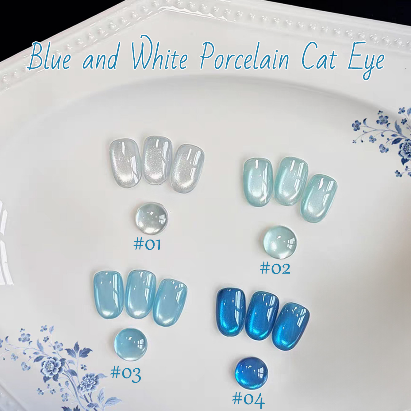 1 szt. TC Niebiesko-Biała Porc – Nail Art Ice Blue recenzja i cena