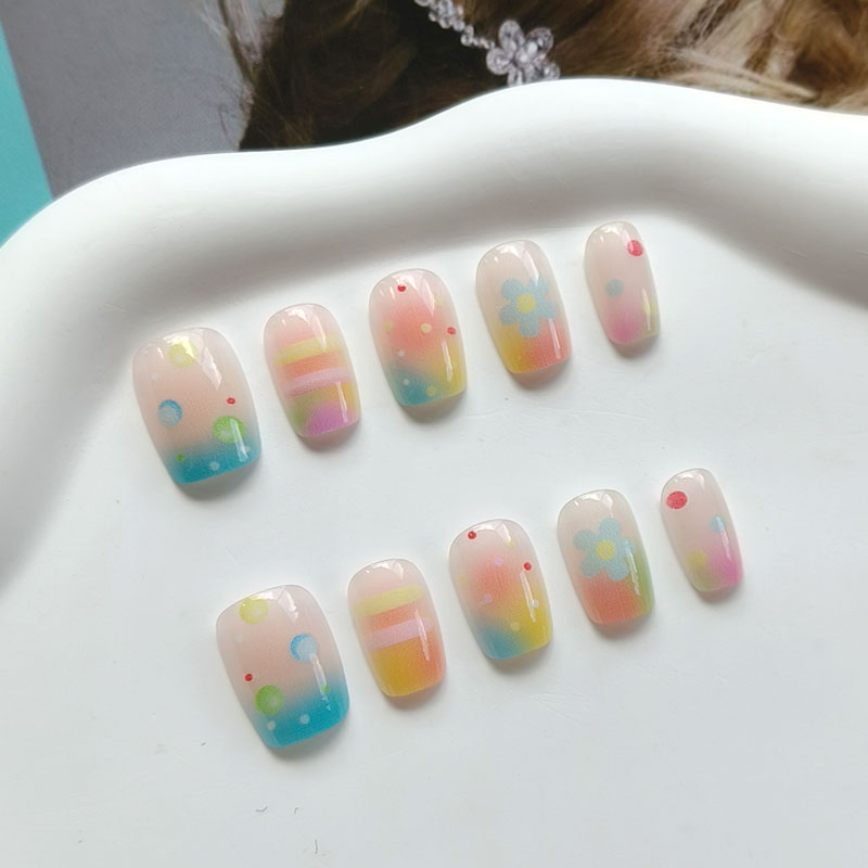 10 szt. tęczowych sztucznych p – Nail Art Rainbow recenzja i cena