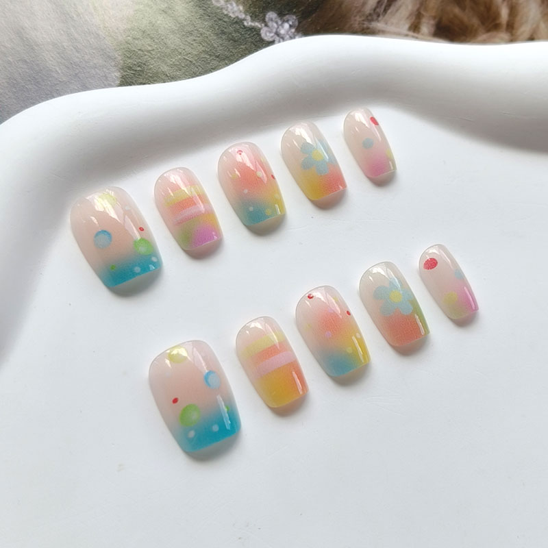 10 szt. tęczowych sztucznych p – Nail Art Rainbow recenzja i cena